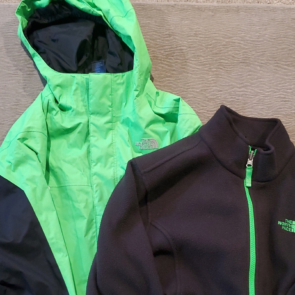 The North Face Bright Green and Black Layered Jacket Combo
